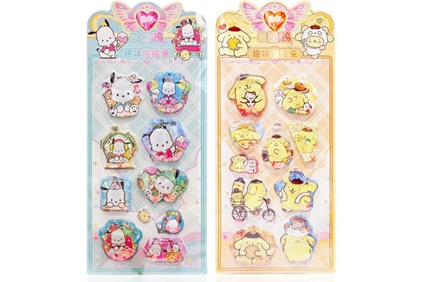 【2枚セット】 ウォーターシール 水入りシール 立体 ぷくぷく ぷっくり 3D 可愛い キャラクター シェイクステッカー 水入りステッカー 手帳用 日記帳用 ごほうび DIYクラフト用 女の子 男の子 （Aタイプ）