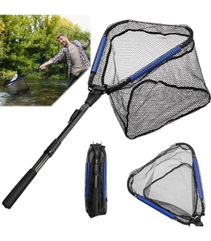 Telescopic Fishing Landing Net With Handle - Extends 40-63 Inches, Aluminum Pole, Storage Bag, For Kayak, Telescopic Fishing Landing Net With Handle - Extends 40-63 Inches, Aluminum Pole, Storage Bag, For Kayak,