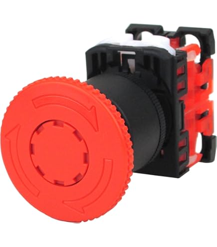 Amazon.co.jp: uxcell きのこ押しボタン 緊急停止スイッチ プッシュ