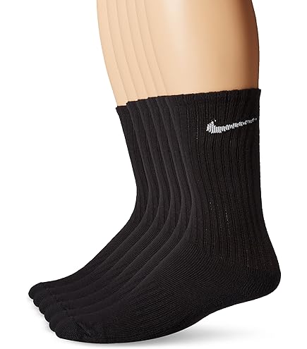 Nike 男女兼用 高性能 クッション クルー丈トレーニングソックス (3足) ブラック/ホワイト/グレー L [Multi Coloured] [S]