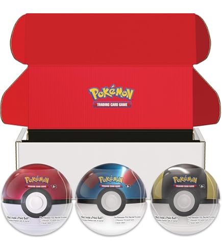 【アメリカ限定】 ポケカ 3パック　スーパーボール缶入り Amazon.co.jp: ポケモンTCG:ポケボール缶 3パックセット 2024