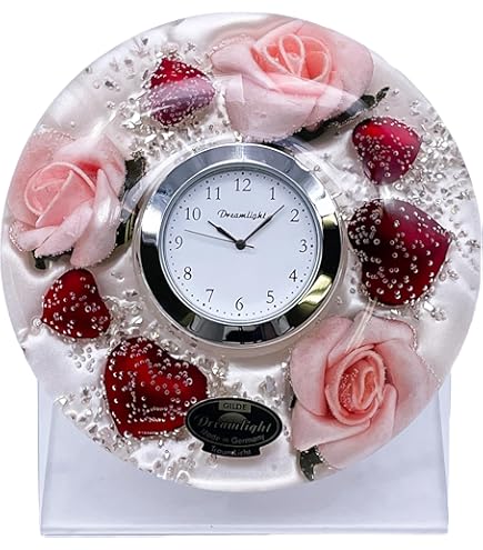 Amazon.co.jp: 花時計 掛け時計 北欧 置き時計 花型 壁掛け時計 静音