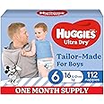 Huggies Ultra Dry Nappies Boy Size 6 (16kg+) 1 Month Supply 112 Count