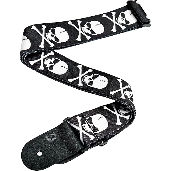 Sangle De Guitare En Cuir Véritable Perri's - Licence Alchemy Beserker Skull - Réglable Pour Acoustique, Électrique, Basse - 3