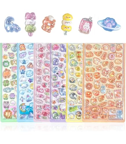 Amazon.co.jp: Yurika シール帳 透明 女の子 はがせる m5 シール手帳