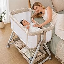 Amazon.co.jp: ベビーベッド 添い寝ベッド 新生児〜6ヶ月 6段階高さ