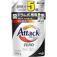 【大容量】アタック ZERO(ゼロ) 洗濯洗剤 液体 ドラム式専用 詰め替え 1700g (約5倍分)