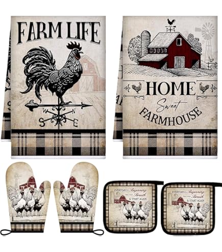 Farmhouse Kitchen Mats Sets 2 Piece, Rooster Kitchen Rugs Mats Non Skid Washable Kitchen Floor Mats Cushioned Floor Comfort Mats Home Office 18 X 48 1 - View #9