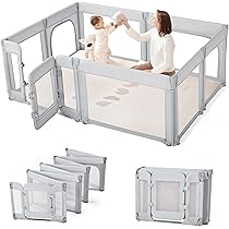 Amazon.co.jp: Sweeby ベビーサークル 折りたたみ式 大型ドア付き 室内