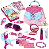 CORPER TOYS メイクセット 女の子 お化粧おもちゃ メイクおもちゃ 携帯おもちゃ 鍵 おしゃれバッグ付属 子ども メイクアップ ドレッサーおもちゃ おままごと なりきり ごっこ遊び 誕生日 クリスマス プレゼント　八歳以上