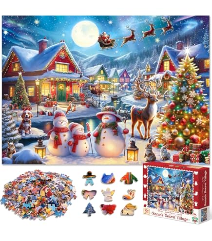 Amazon.co.jp: クリスマスパズル 500ピース 大人用 冬の街 雪景色