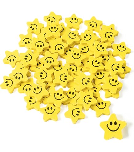 18 Pack Emoji Emoticon Erasers – 1 Inch Smiley Erasers – Great Party Favors, School & Camp