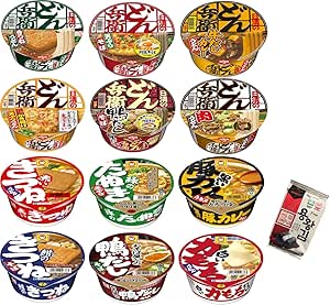 Amazon どん兵衛 マルちゃん 12種各1個 食べ比べセット どん兵衛きつねうどん 天ぷらそば 鴨だし カレーうどん 肉うどん 鬼かき揚げ天ぷらうどん 赤いきつね 緑のたぬき 黒い豚カレーうどん 紺のきつねそば 鴨だしそば 白い力もちうどん