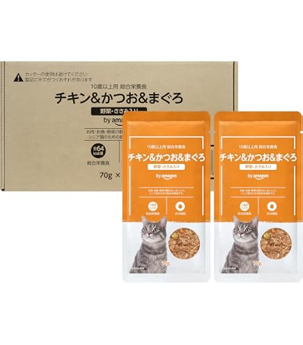 Amazon.co.jp: by Amazon キャットフード ウェット パウチ 成猫用 総合