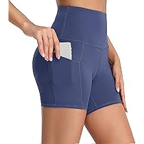 Oalka Women's Short Yoga Side Pockets 