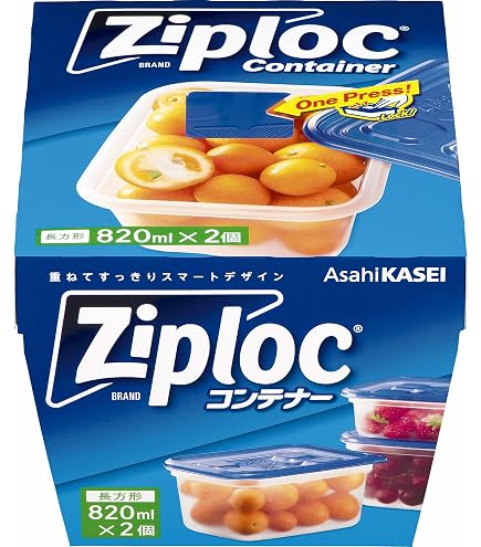 Amazon.co.jp: Asahi Kasei Ziploc Rectangular Containers - 480 ml