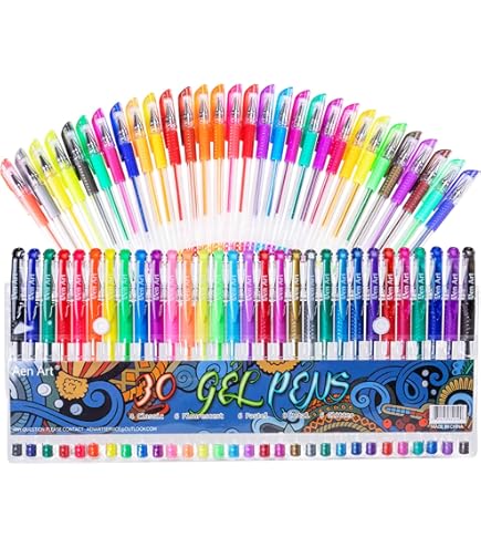 Amazon | ゲルペン 33色ゲルペン 細字カラーペンセット インク40%増量