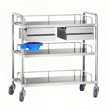 ステンレス製 医療用回診車 キャスター付作業台 Amazon.co.jp 売れ筋ランキング: 回診車・ワゴン の中で最も人気のある