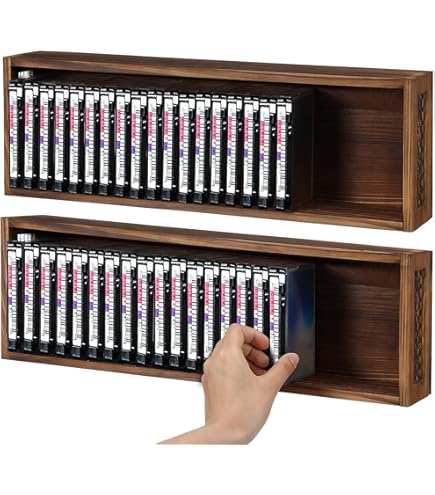 Amazon.co.jp: 木製カセットテープ収納ラック。最大115本のカセット