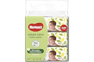 Huggies Clean Care Baby Wipes, 80ct, (Pack of 3)