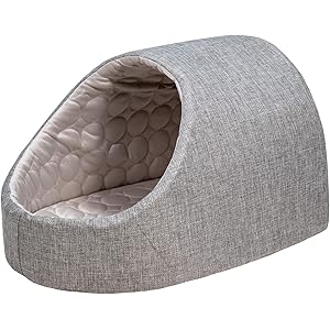 PetStyle ドーム型 ひんやり ペット ベッド 冷感 メッシュ 犬 猫 夏用 Mサイズ (グレー)