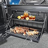 Rough Country Folding Tailgate Table For Jeep Wrangler JK (2007-2018) - Black, Holds 75 Lbs