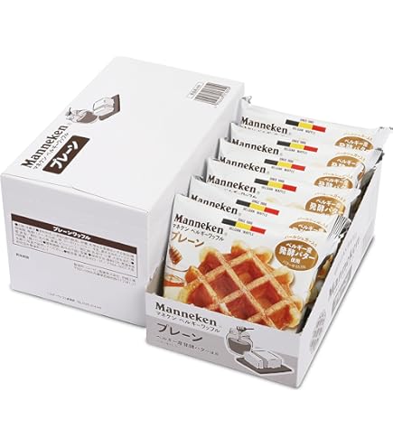 Amazon.co.jp: マネケン ベルギーワッフル ココアワッフル 6個入り お