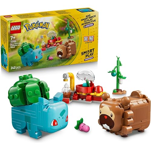 LEGO Pokémon SMART Play: Berry Bash with Bulbasaur and Bidoof 72155 | Compatible Interactive Toy Set Incl. 2 SMART Tags and 2