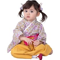 美品　着物(袴姿で駒遊びをする子供）☆お買い得 Amazon.co.jp: [スウィートマミー] 袴 ロンパース ベビー 着物