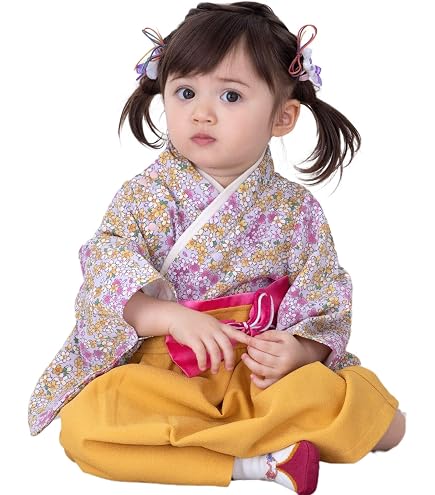 Amazon.co.jp: ベビー袴 女の子 赤 和柄 桜 70 80 お食い初め 100日 百 