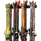 Amazon Timber スキーウォールラック スキー収納4ペア 木製ホーム ガレージマウントシステム Storeyourboard スキー