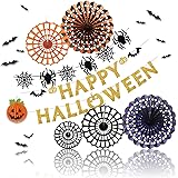 deerzon ハロウィン 飾り 装飾 飾り付け セット ペーパーファン ガーランド halloween decorations (ペーパーファン)