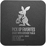 KitchenCamp（キッチンキャンプ） ステンレスコースター ドリンク 四角形 (ブラック)