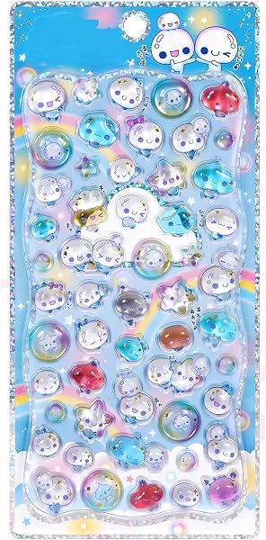 3D 立体ステッカー キラキラ可愛い ぷっくり シール 手帳 DIY 用 水筒・携帯ケース装飾 女の子向け ごほうび・贈り物に最適 手芸用品 (V) - 1