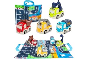 建設車両 おもちゃ 車 ショベルカー ミニカー おもちゃ 働く車おもちゃ 作業車両 4台 工事現場 おもちゃ プレイマット 子供の日 誕生日 クリスマス プレゼント (建設車両-大4P)