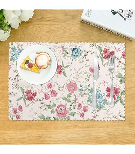 Amazon｜ランチョンマット 4枚セット 薔薇 花 赤い 花柄 おしゃれ