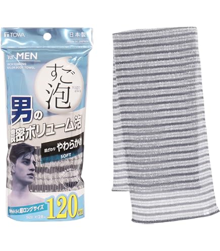 Amazon.co.jp: アイセン 男のキメ肌 ボディタオル ふつう 背中が楽に