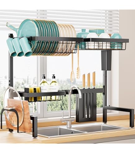Amazon｜TOPPYA シンク ラック 食器 水切り シンク上 収納 幅75cm x