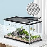 MLEJU DIY マグネット式水槽カバー 水槽 蓋 メダカ 水槽アンチジャンプネット 魚が水槽から飛び出したり、カメや爬虫類が逃げたりするのを防ぐために使用されます 、脱走防止ネット 水槽保護ネット 長さ80cm*幅50cm