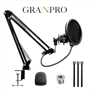 GRANPRO マイクスタンド ポップガード マイクアーム youtube 配信 ゲーム実況【本格派のためのマイクスタンド7点セット】