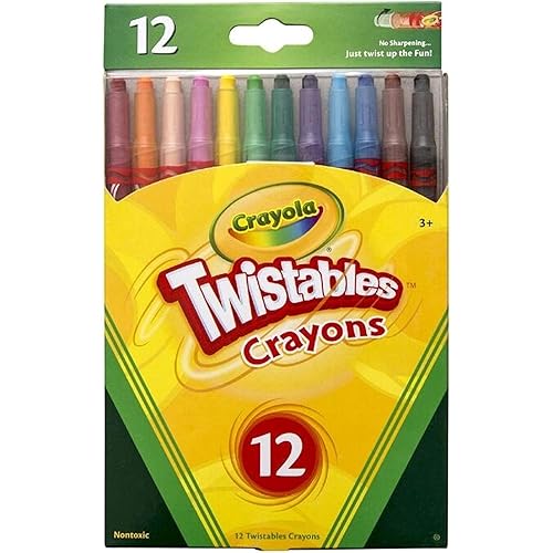 Crayola 12 Pack Twistables Crayons, Twist Up for Fun, Bright Classic Crayola Colours, Back to School Booklist Item, Great for