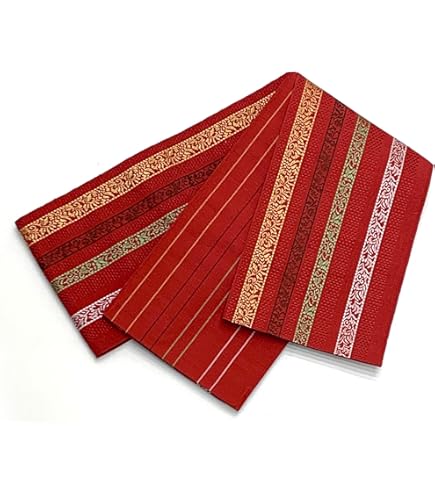 Amazon.co.jp: 藤山千春 開き 名古屋帯 模紗織 吉野間道 草木染 手織り