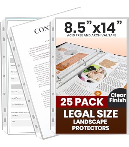 Sheet Protectors For 3 Ring Binder, 50 Pack Premium Clear