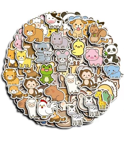 Amazon.co.jp: 100枚 かわいい動物ステッカーセット キュート動物防水