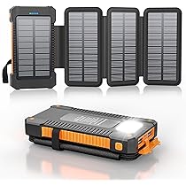 Amazon | モバイルバッテリー ソーラー 充電器 大容量 38800mAh