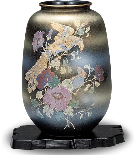 Amazon.co.jp: 九谷の花瓶【九谷焼】 8号花瓶 金箔鶴連山 : ホーム