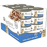Applaws Natural Wet Cat Food Tuna Fillet with Crab in Broth Tin 70g, 24 Pack, One Size