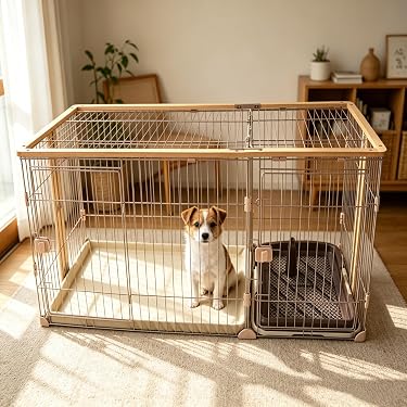 Amazon.co.jp: 犬ケージ 犬 ゲージ 小型・中型・大型犬兼用 屋根付き