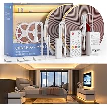 Amazon.co.jp: Wobane ledテープライト cob 10M 電球色 3050lm 明るい