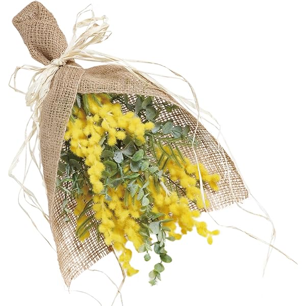 Amazon｜花 まりか アーティフィシャルフラワー ミモザ スワッグ  